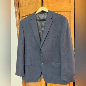 Chaps Navy Micro-Check Sport Coat